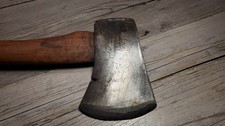 Vintage Wards Master Quality Single Bit Camp Axe Hatchet Wood Handle USA Tool picture