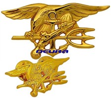 U.S Navy SEAL Special Warfare Badge Pins Full & Mini Tridant USA Made in America picture