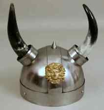 Viking Horn Helmet Medieval Armor Helmet with Horns LARP Cosplay Knight Horn Hat picture