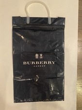 Vintage Burberry London Navy Blue Plastic Shopping Bag 19”L x 11.5