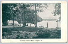 Melvin Village Tuftonboro New Hampshire~Tent Camping Out on Lake~1906 B&W picture