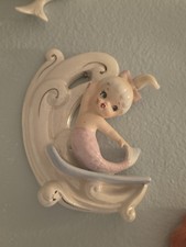 Vintage Norcrest mermaid On Surfboard On Wave picture