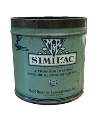 Vintage 1940s Similac Baby Formula Tin M&R Dietetic Labs Columbus Ohio 1lb Empty picture