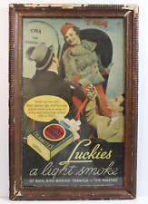 Rare Vtg Original 1936 TWA Charles Lindbergh Line Lucky Strike Cigarettes Poster picture