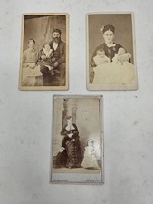 Antique 1800s CDV Photo Cards – 3 Sepia original  Family Portrait Photography picture