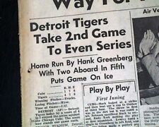 DETROIT TIGERS vs. Chicago Cubs World Series of Baseball (GAME 3) 1945 Newspaper picture