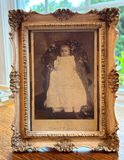 Antique 1890s Cabinet Card Infant Portrait Baby Gown Goldsboro NC Photo Picture picture