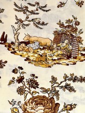 Vintage upholstery Drapery fabric by yrd 10 Yards X 54”W LA BELLE LAITIÈRE 1977 picture