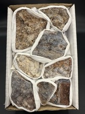 Amazing Chalcedony Flat 8 PiecesThe Whole Box Quartz ,Crystals ,Minerals,Gift picture