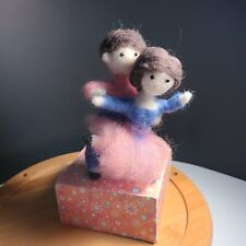 Home Decor, Ballet Dancing Couple, Pink/blue, 4x4 With Stand, Handmade picture