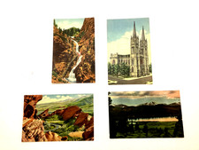 NOS COLORADO LINEN POSTCARDS ART COLORTONE SANBORN SOUVENIR CO LOT OF 4 VINTAGE picture