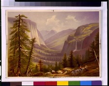 Photo:Yosemite Valley California 1871 Mountains Landscape Chromolithograph picture