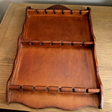 Vintage Wooden Spoon Rack – 18 Slots – Wall‑Mounted wood Display Holder 17x10.5 picture