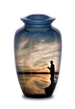 Human URN Fisherman Fishing Cremation for Adult Ashes Lighthouse Urn- picture