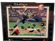 Warner Bros Derek Jeter Signed Cel Bugs Daffy Looney Tunes N Y Yankees Limited picture