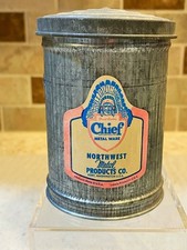 Vintage Chief Metal Ware Northwest Salesman Sample Trash Can  VGC picture