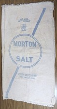 Antique Vtg Morton Salt Company Salt Lake City Utah 100 Pound BAG Cloth Sack picture