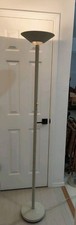 Vintage 1990s Halogen White Torchiere UFO Floor Lamp 72