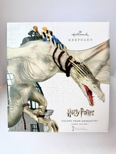 Hallmark Harry Potter Gringotts Dragon 2Pc Set Light Sound Tested w/ Adapter picture