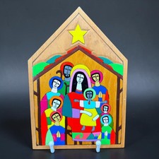 La Semilla de Dios El Salvador Wood Nativity Plaque Folk Art La Palma Wooden picture