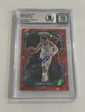 2020-21 LAMELO BALL SANDWICHES PRIZM RED ICE RC ROOKIE CARD #278 CAR BGS 10 picture