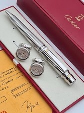 Cartier Ballpoint Pen Santos Silver Trim Luxury 2026 Full Box Gift New Set Boxed picture