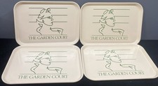 Cambro Camtray The Garden Court Mall Lunch Cafeteria Trays MCM Retro Lot Of 4 picture