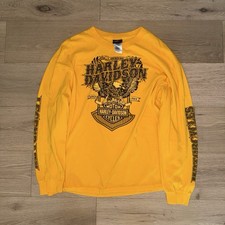 Vintage Harley Davidson’s XXL Cherokee NC Long Sleeve Yellow Shirt picture