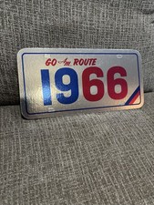1966 American Motors Dealer Showroom Car License Plate AMC Sign Go AM Route 66 picture