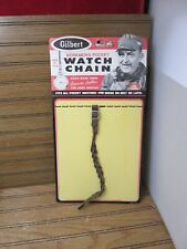 Vintage Cardboard Advertising Display Gilbert Leather Watch Strap Chain RARE picture
