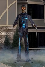 12FT Animatronic Lighted Zombie Huge Talking Ghoul Halloween Decoration W/ Stand picture