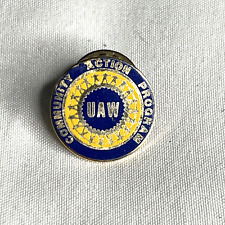 UAW Pin United Auto Workers Community Action Program Vintage Badge picture
