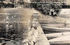 Ingleside Illinois LONG LAKE Conference Grounds Beach 1910s RPPC Postcard COPY picture