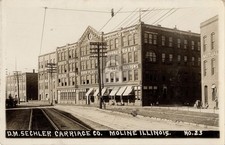 MOLINE IL D. M. Sechler Carriage Company Illinois 1911 RPPC Photo Postcard COPY picture