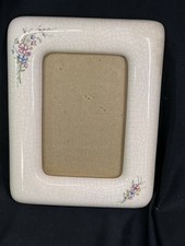 VINTAGE CERAMIC 3.5 X 5” FLOREL PHTO PICTURE FRAME EASEL BACK picture
