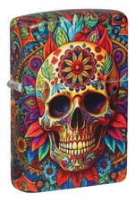 Zippo 47263, Colorful Skull Design, 540 Color Process-2 Sided Lighter, NEW picture