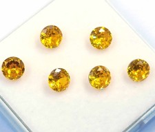 6 PCS Natural Yellow Sapphire Round Shape 6 x4 mm Lot IGL Loose Gemstone 6GHB picture