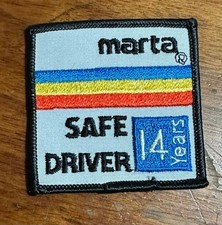1990's  MARTA Transit Atlanta Georgia Safe Driver 14 Years Arm Bus Subway Patch picture