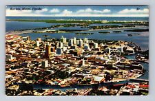 Miami FL-Florida, Aerial Of Town Area, Antique, Vintage c1919 Souvenir Postcard picture