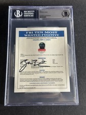 George W Bush Signed 4x6 USAMA Bin Laden FBI 9/11 Print BGS BAS Beckett Auto picture