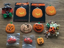 Vintage Halloween Pins - LOT of 11 Jack O Lanterns - pumpkins - some new picture