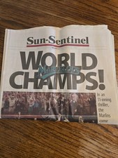 Marlins Win World Series 1997 Sun-Semtinel Newspaper Full Paper Never Read picture