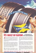 1938 Goodyear Tires Print Ad It's Built of Rayon picture