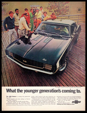 1969 Chevrolet CAMARO SS for Younger Generation Vintage Muscle Car PRINT AD picture