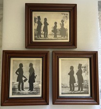 Vintage Silhouette Art Print Framed 3 Full Length Portrait Men Women Home Decor picture