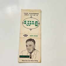 Duff's 21 So 8th St Joe Duffy Minneapolis MN Vintage Matchbook Cover TMB93-3 picture