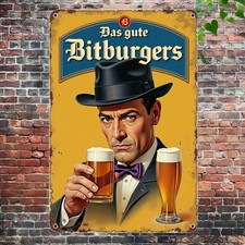 Vintage Bitburger-Inspired Panel with Garage Tin Metal Signs Home Décor 8x12 picture