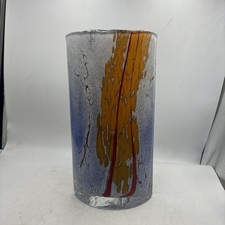 VINTAGE Milan Nosek for Atelier Beranek Large Hand Blown Vase SIGNED 13” 2000 picture