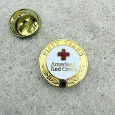 Vintage 24k Gold Plated American Red Cross Fifty Years or Service Award Pin picture