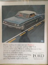 Vintage Original 1964 FORD FAIRLANE 289 V-8 Full Color Magazine Ad picture